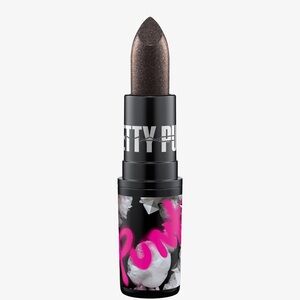 MAC 'Black Night' Pretty Punk Cremesheen Lipstick Sheer Black Shimmer NIB